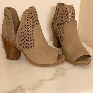 Open toe booties